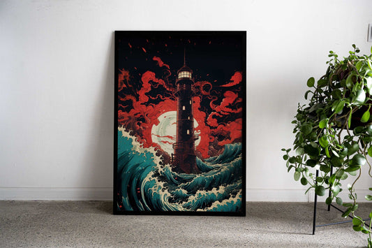 Japan Wave Sunset Asian Style Poster | Wall Art for Home & Office | High-Quality Print - High-Quality Visual Display