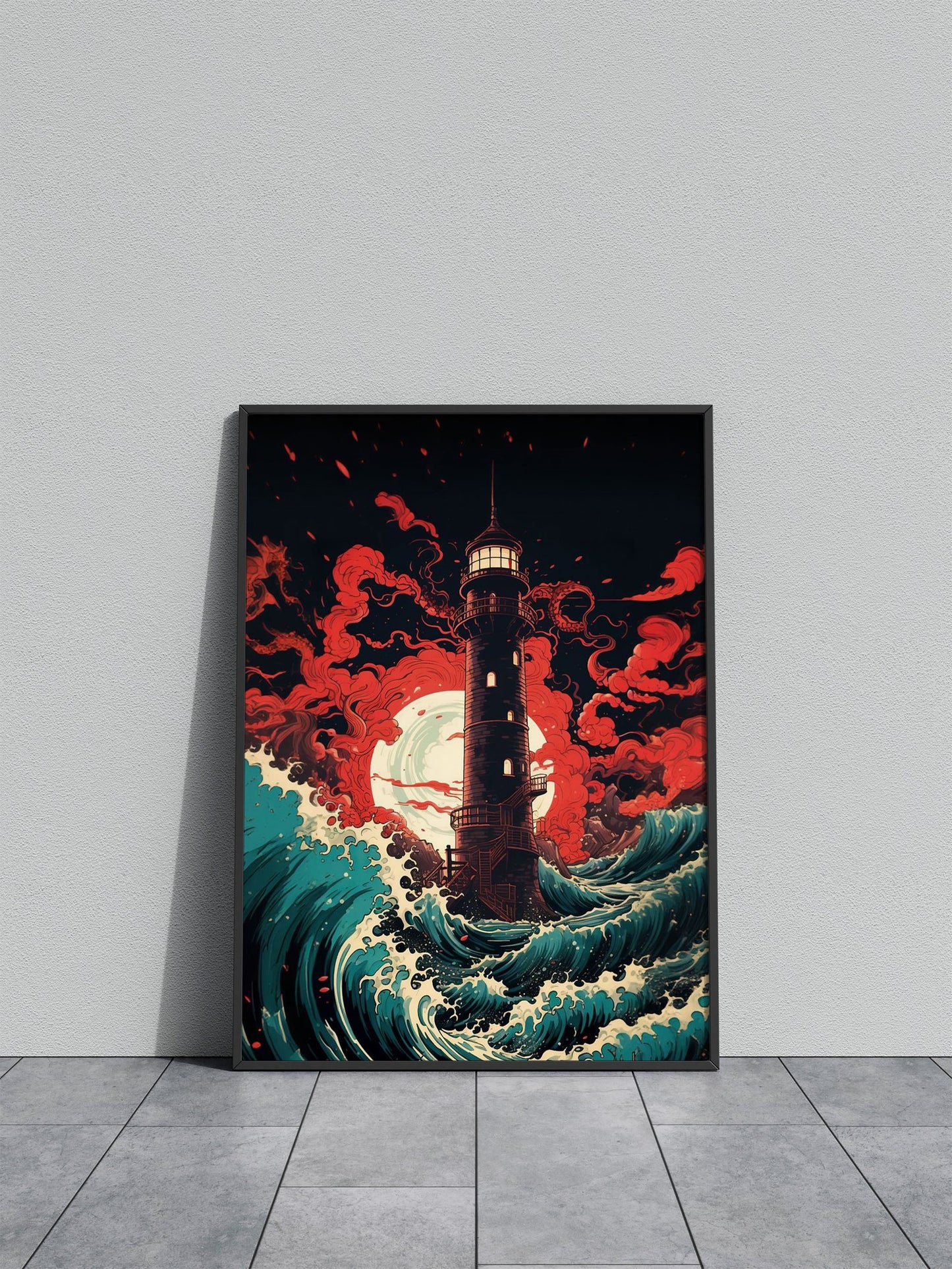 Japan Wave Sunset Asian Style Poster | Wall Art for Home & Office | High-Quality Print - High-Quality Visual Display