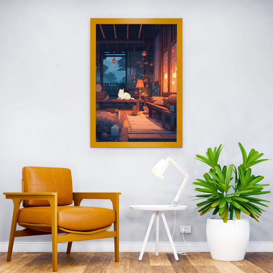 Japan White Cat Anime Asian Style Poster | Wall Art for Home & Office | High-Quality Print - High-Quality Visual Display