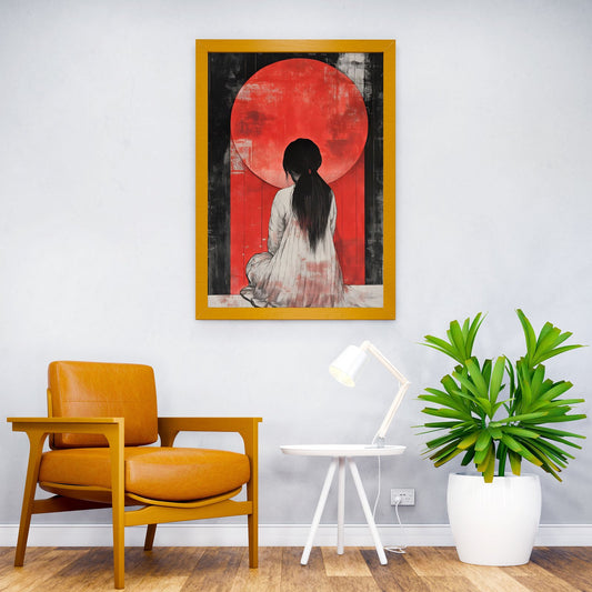 Japan Woman in Red Doorway Asian Style Poster | Wall Art for Home & Office | High-Quality Print - High-Quality Visual Display