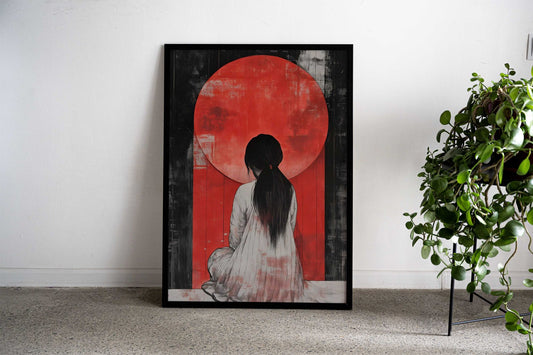 Japan Woman in Red Doorway Asian Style Poster | Wall Art for Home & Office | High-Quality Print - High-Quality Visual Display