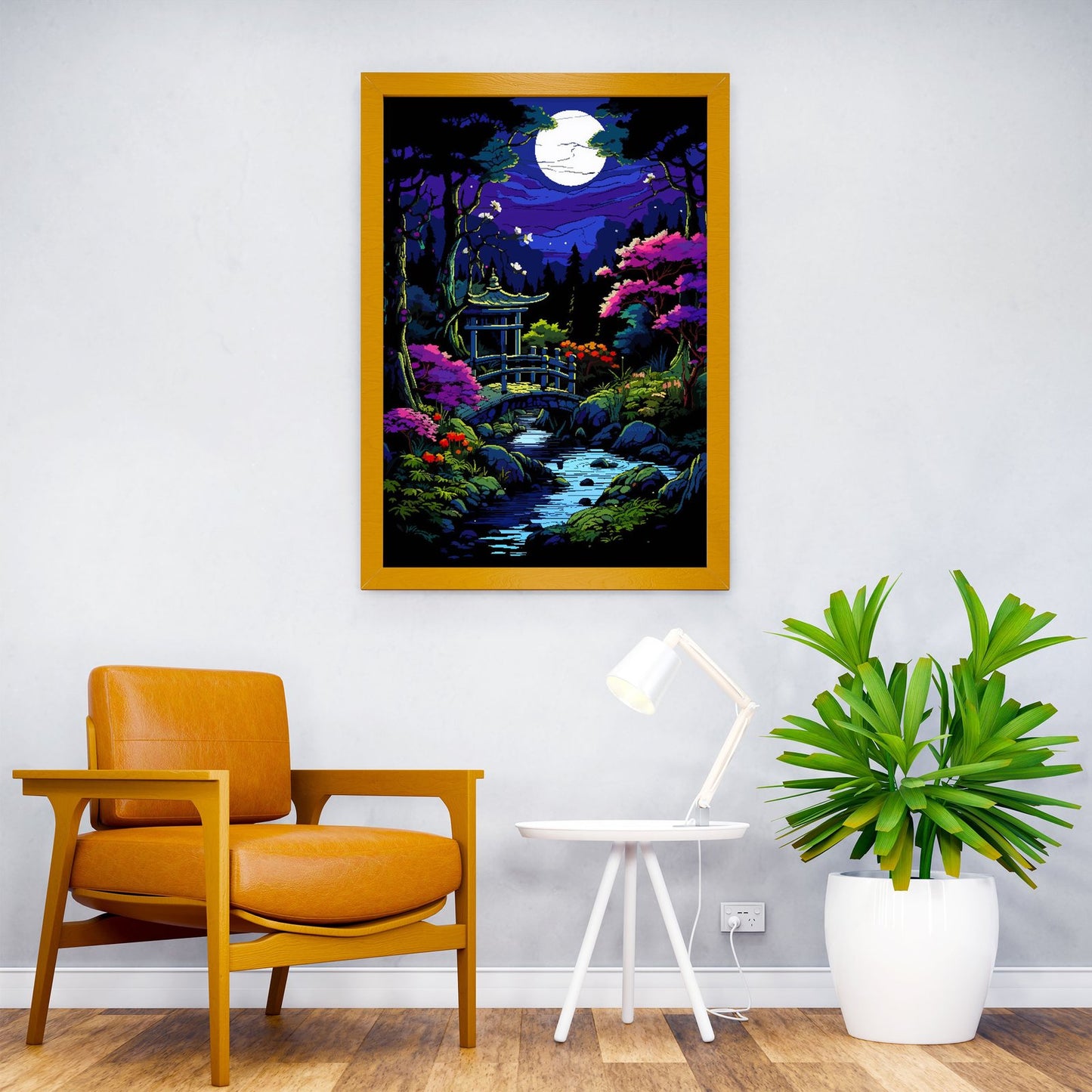 Japan Zen Garden Pixel Art Asian Style Poster | Wall Art for Home & Office | High-Quality Print