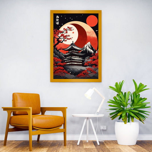 Japan moon landscape Asian Style Poster | Wall Art for Home & Office | High-Quality Print - High-Quality Visual Display