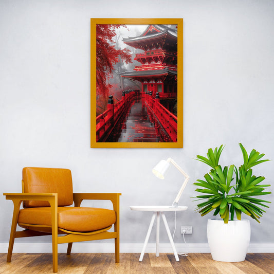 Japan theme poster Temple Asian Style Poster | Wall Art for Home & Office | High-Quality Print - High-Quality Visual Display