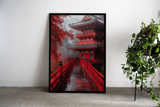 Japan theme poster Temple Asian Style Poster | Wall Art for Home & Office | High-Quality Print - High-Quality Visual Display