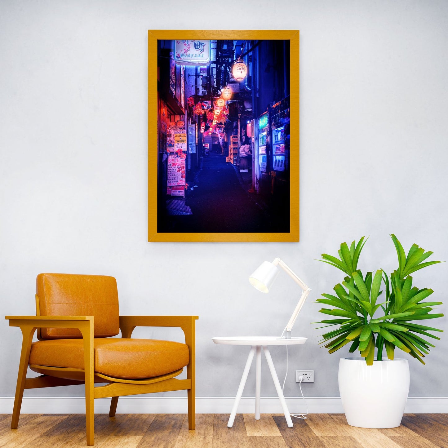 Japanese Alleyway at Night Asian Style Poster | Wall Art for Home & Office | High-Quality Print - High-Quality Visual Display