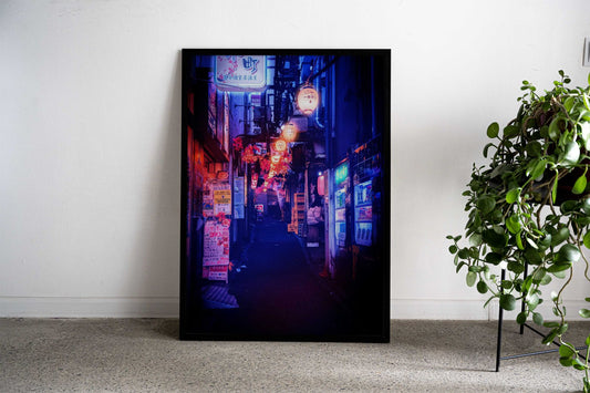 Japanese Alleyway at Night Asian Style Poster | Wall Art for Home & Office | High-Quality Print - High-Quality Visual Display
