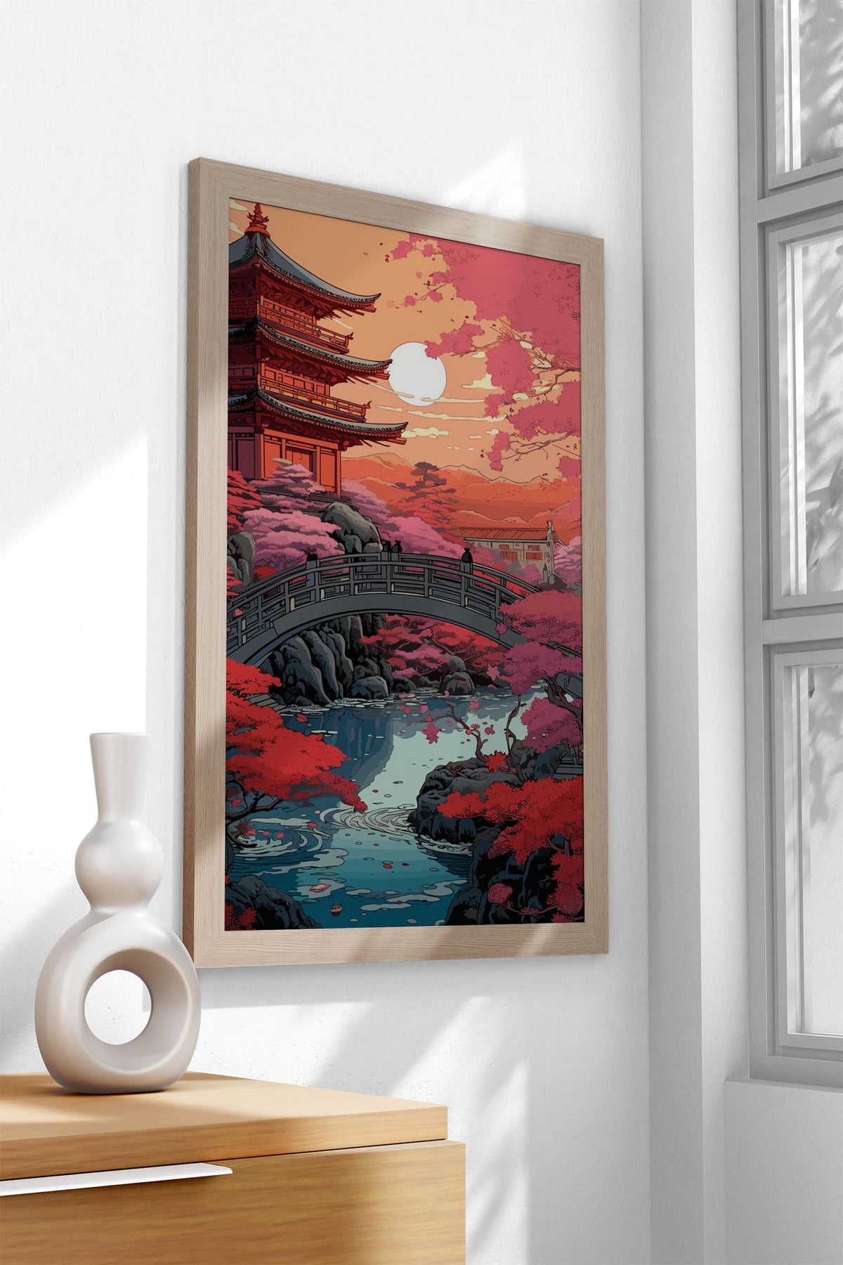 Japanese Anime Garden Sunset Asian Style Poster | Wall Art for Home & Office | High-Quality Print - High-Quality Visual Display