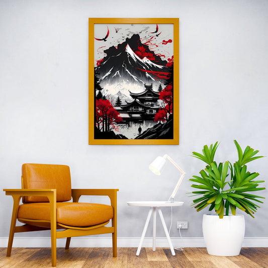 Japanese Architecture Ink Asian Style Poster | Wall Art for Home & Office | High-Quality Print - High-Quality Visual Display