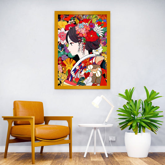 Japanese Art Kimono Girl Asian Style Poster | Wall Art for Home & Office | High-Quality Print - High-Quality Visual Display