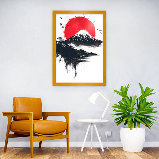 Japanese Black Red Nature Asian Style Poster | Wall Art for Home & Office | High-Quality Print - High-Quality Visual Display