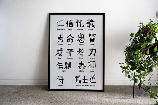 Japanese Bushido Values Asian Style Poster | Wall Art for Home & Office | High-Quality Print - High-Quality Visual Display