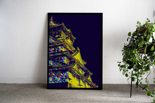 Japanese Castle Pop Art Asian Style Poster | Wall Art for Home & Office | High-Quality Print - High-Quality Visual Display