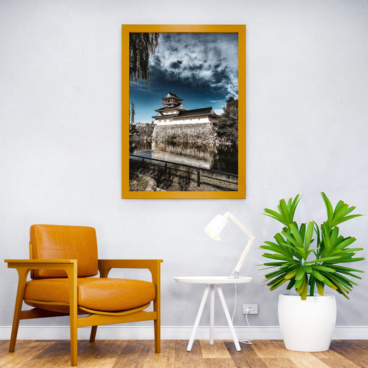 Japanese Castle by Water Asian Style Poster | Wall Art for Home & Office | High-Quality Print - High-Quality Visual Display