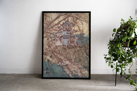 Japanese Castle in Bloom Asian Style Poster | Wall Art for Home & Office | High-Quality Print - High-Quality Visual Display