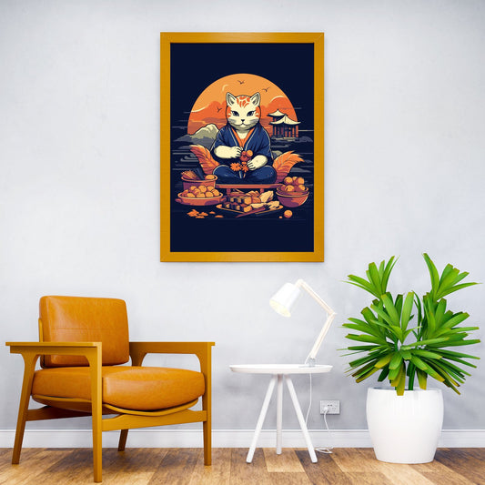 Japanese Cat Chef Asian Style Poster | Wall Art for Home & Office | High-Quality Print - High-Quality Visual Display