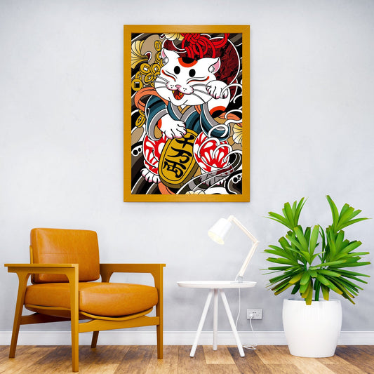 Japanese Cat Asian Style Poster | Wall Art for Home & Office | High-Quality Print - High-Quality Visual Display