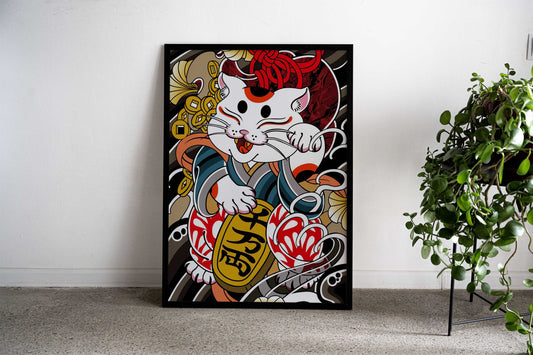 Japanese Cat Asian Style Poster | Wall Art for Home & Office | High-Quality Print - High-Quality Visual Display