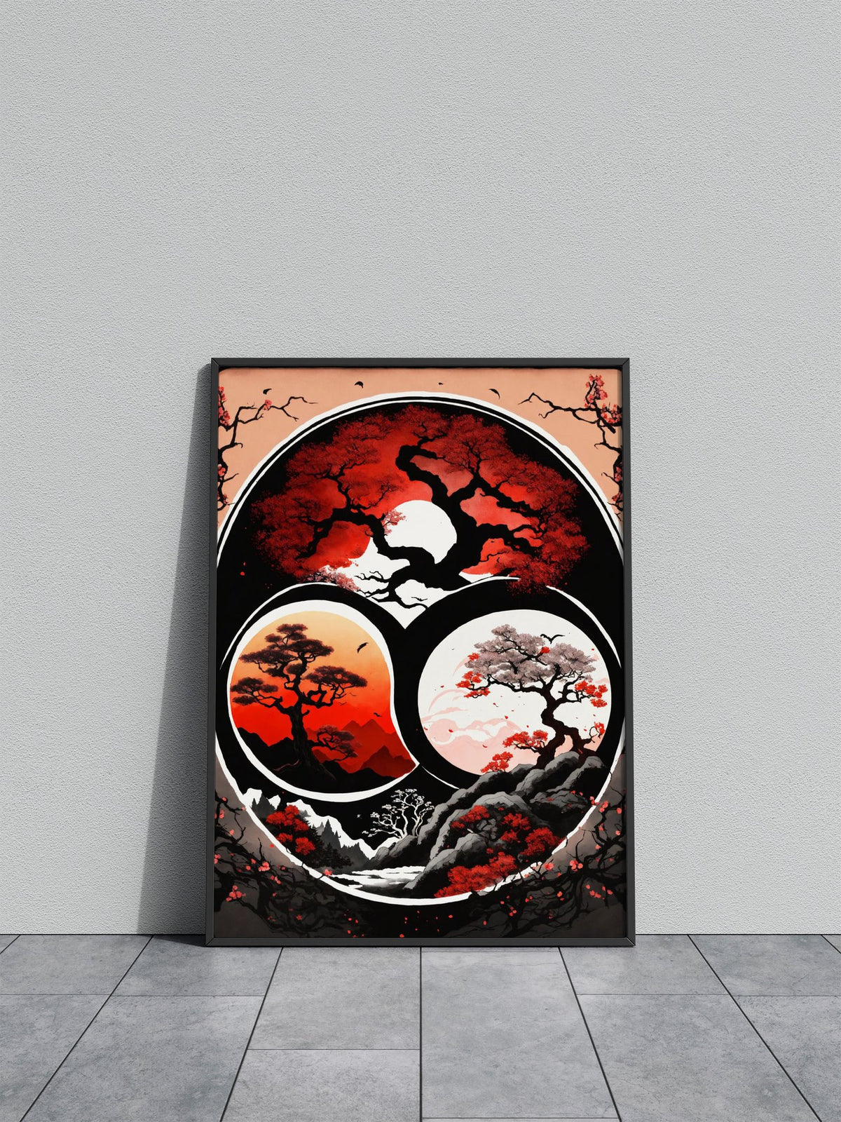 Japanese Cherry Blossom Art Asian Style Poster | Wall Art for Home & Office | High-Quality Print - High-Quality Visual Display
