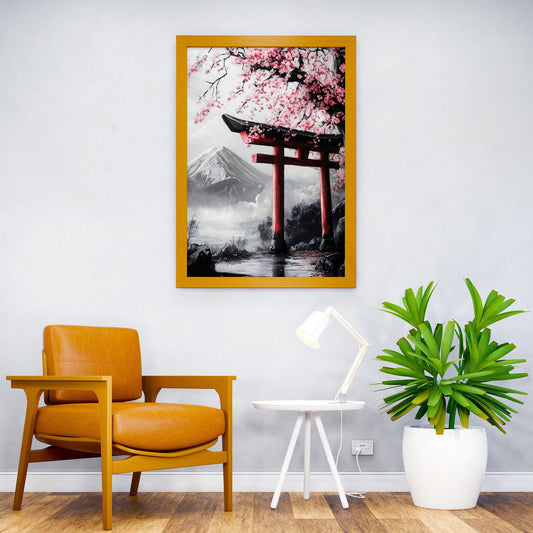 Japanese Cherry Blossom Gate Asian Style Poster | Wall Art for Home & Office | High-Quality Print - High-Quality Visual Display