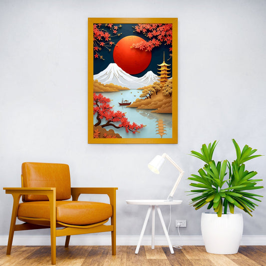 Japanese Cherry Blossom Landscape Asian Style Poster | Wall Art for Home & Office | High-Quality Print - High-Quality Visual Display