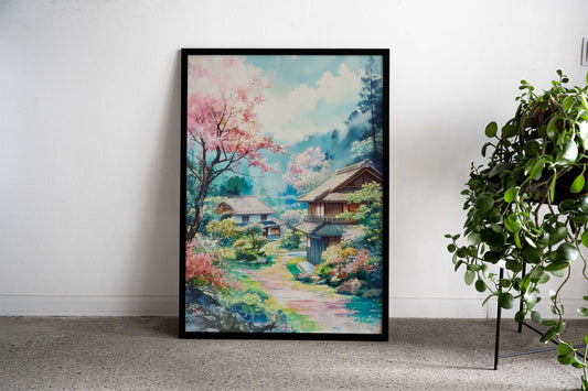 Japanese Cherry Blossom Asian Style Poster | Wall Art for Home & Office | High-Quality Print - High-Quality Visual Display