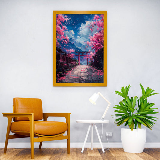 Japanese Cherry Landscape Asian Style Poster | Wall Art for Home & Office | High-Quality Print - High-Quality Visual Display