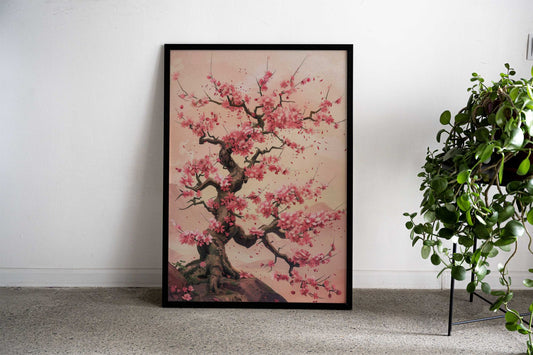 Japanese Cherry Tree Decor Asian Style Poster | Wall Art for Home & Office | High-Quality Print - High-Quality Visual Display