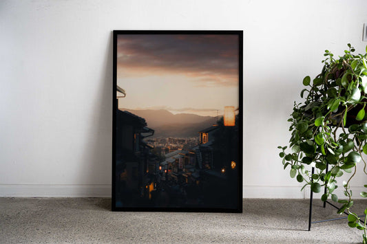 Japanese Cityscape Sunset Asian Style Poster | Wall Art for Home & Office | High-Quality Print - High-Quality Visual Display