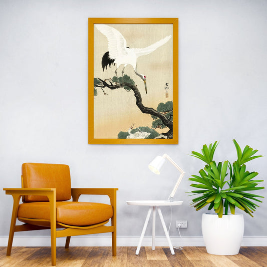 Japanese Crane Bird On Bra Asian Style Poster | Wall Art for Home & Office | High-Quality Print - High-Quality Visual Display
