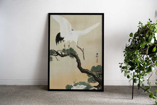 Japanese Crane Bird On Bra Asian Style Poster | Wall Art for Home & Office | High-Quality Print - High-Quality Visual Display
