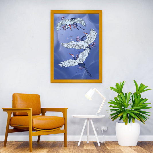 Japanese Cranes Asian Style Poster | Wall Art for Home & Office | High-Quality Print - High-Quality Visual Display