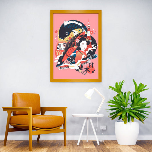 Japanese Culture Illustration Asian Style Poster | Wall Art for Home & Office | High-Quality Print - High-Quality Visual Display