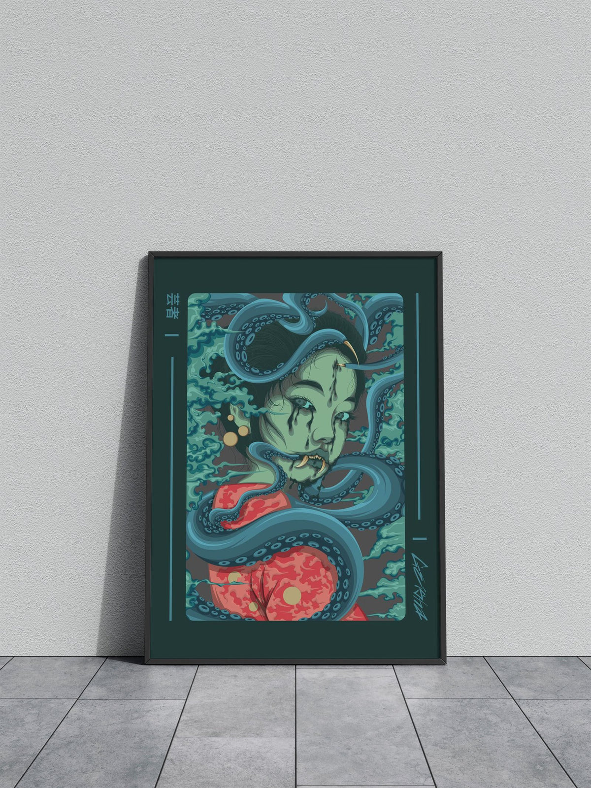 Japanese Demon Geisha Asian Style Poster | Wall Art for Home & Office | High-Quality Print - High-Quality Visual Display