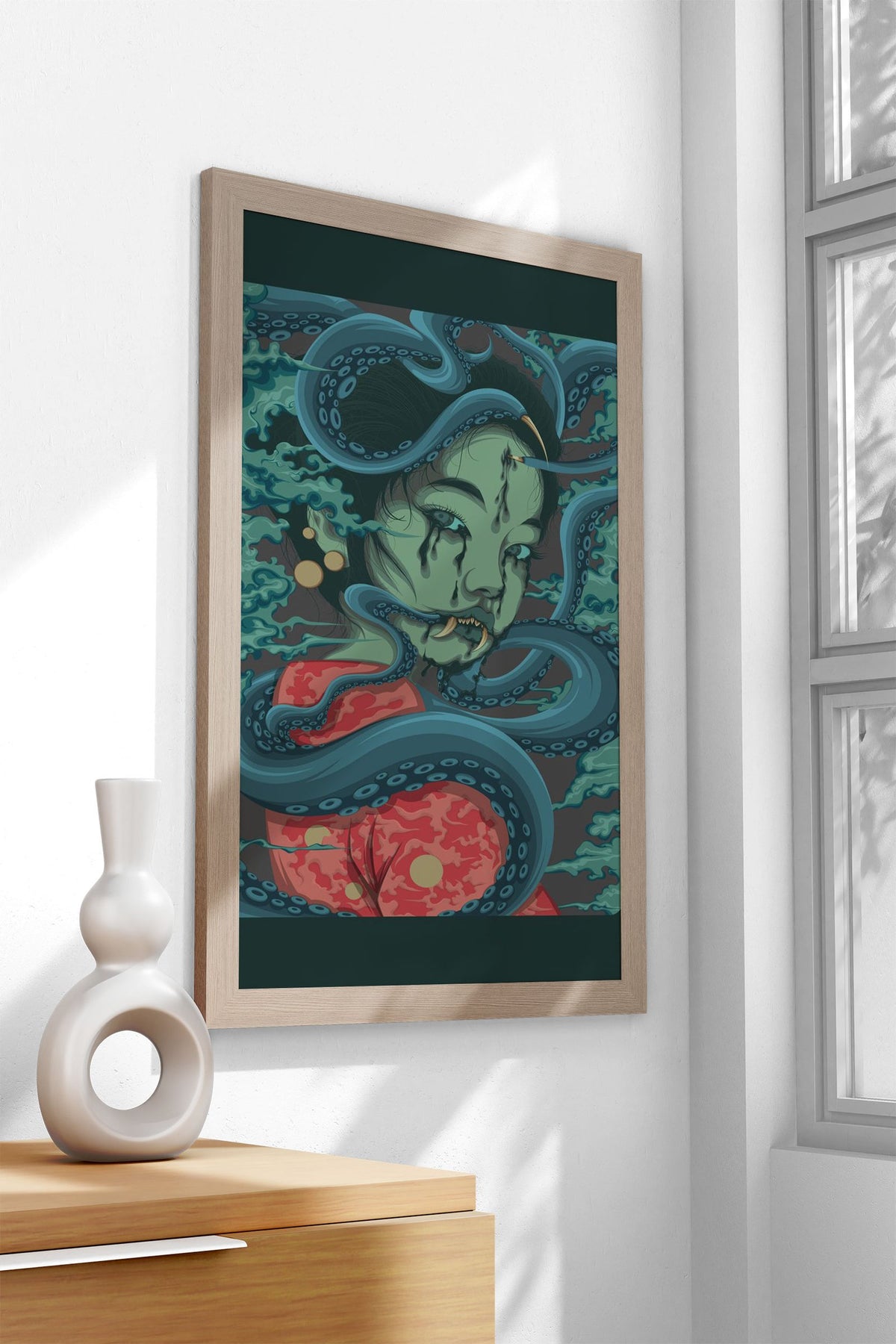 Japanese Demon Geisha Asian Style Poster | Wall Art for Home & Office | High-Quality Print - High-Quality Visual Display