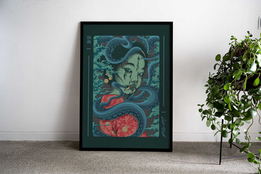 Japanese Demon Geisha Asian Style Poster | Wall Art for Home & Office | High-Quality Print - High-Quality Visual Display