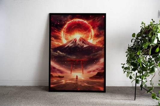 Japanese Desert Firestorm Asian Style Poster | Wall Art for Home & Office | High-Quality Print - High-Quality Visual Display