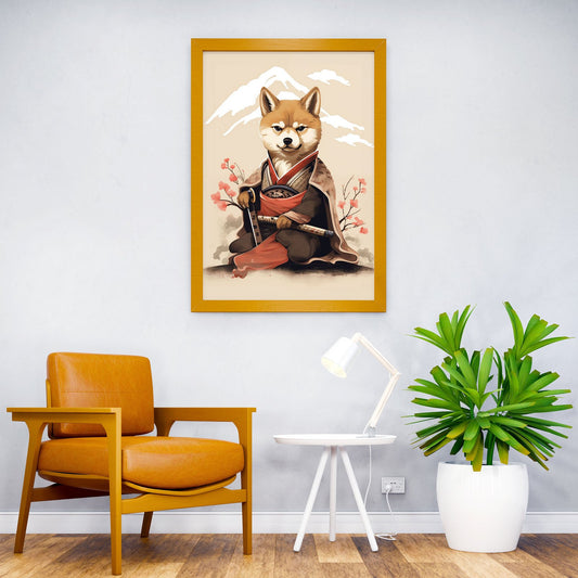 Japanese Dog Samurai Asian Style Poster | Wall Art for Home & Office | High-Quality Print - High-Quality Visual Display