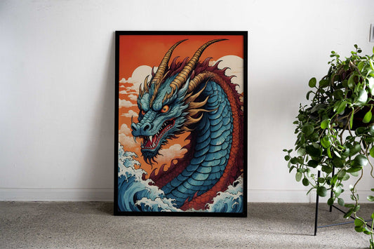 Japanese Dragon 2 Asian Style Poster | Wall Art for Home & Office | High-Quality Print - High-Quality Visual Display