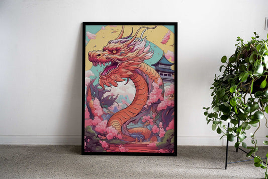 Japanese Dragon Art Asian Style Poster | Wall Art for Home & Office | High-Quality Print - High-Quality Visual Display