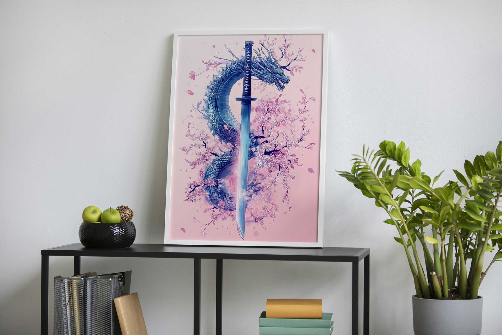 Japanese Dragon Katanaa Asian Style Poster | Wall Art for Home & Office | High-Quality Print - High-Quality Visual Display