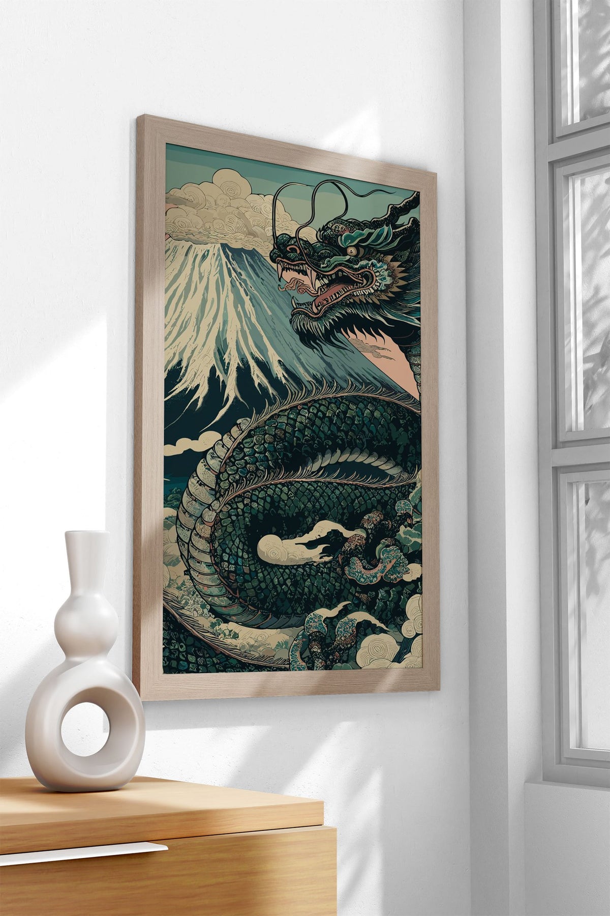 Japanese Dragon Mount Fuji Asian Style Poster | Wall Art for Home & Office | High-Quality Print - High-Quality Visual Display