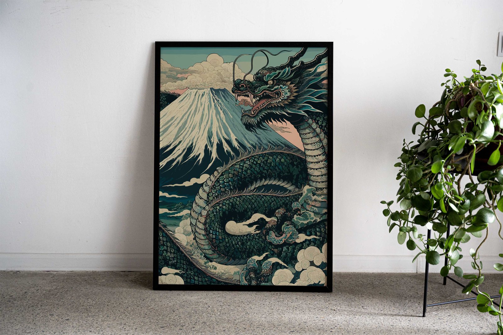 Japanese Dragon Mount Fuji | Asian Style Wall Art - Multiple Sizes ...