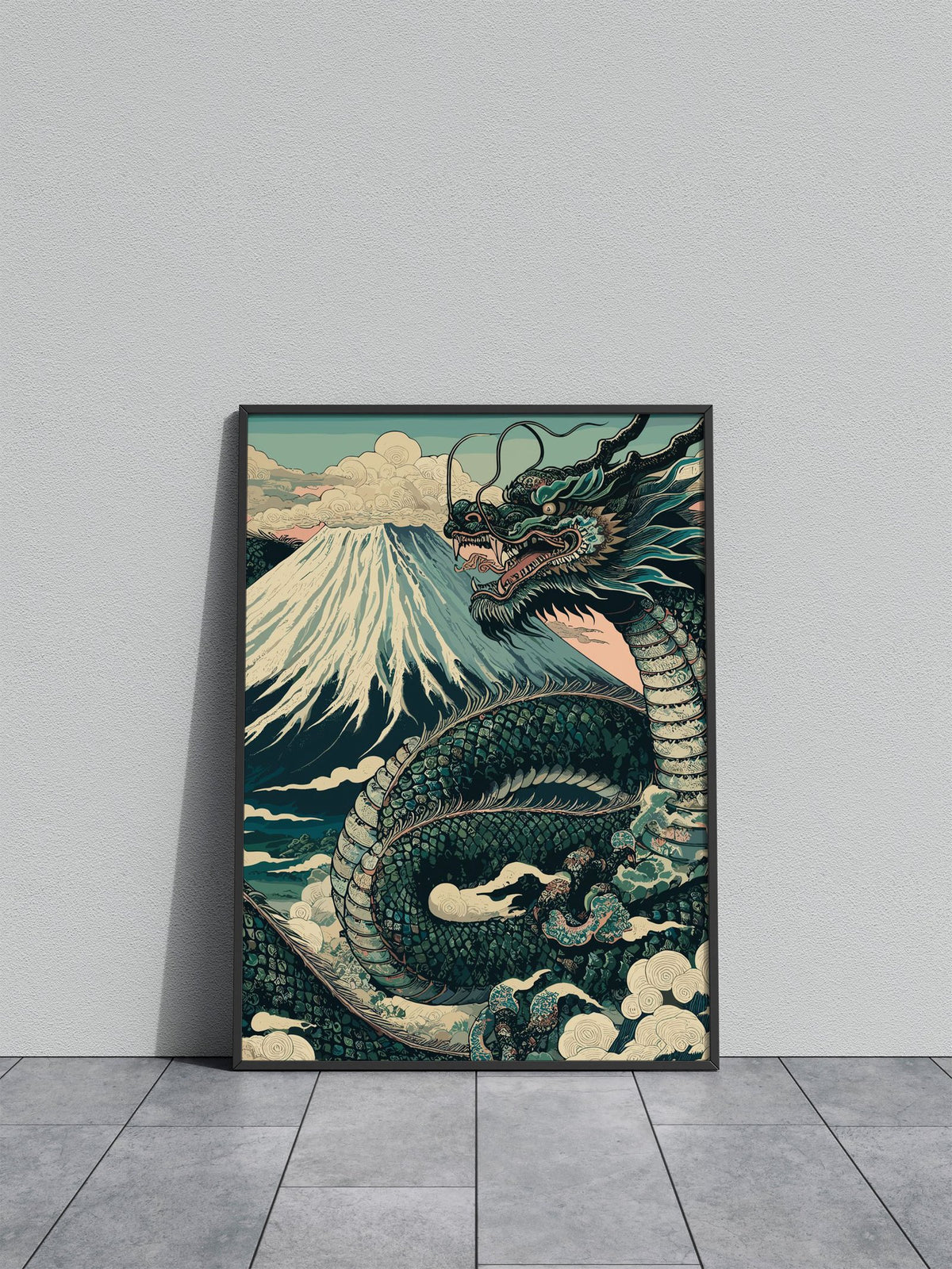 Japanese Dragon Mount Fuji Asian Style Poster | Wall Art for Home & Office | High-Quality Print - High-Quality Visual Display