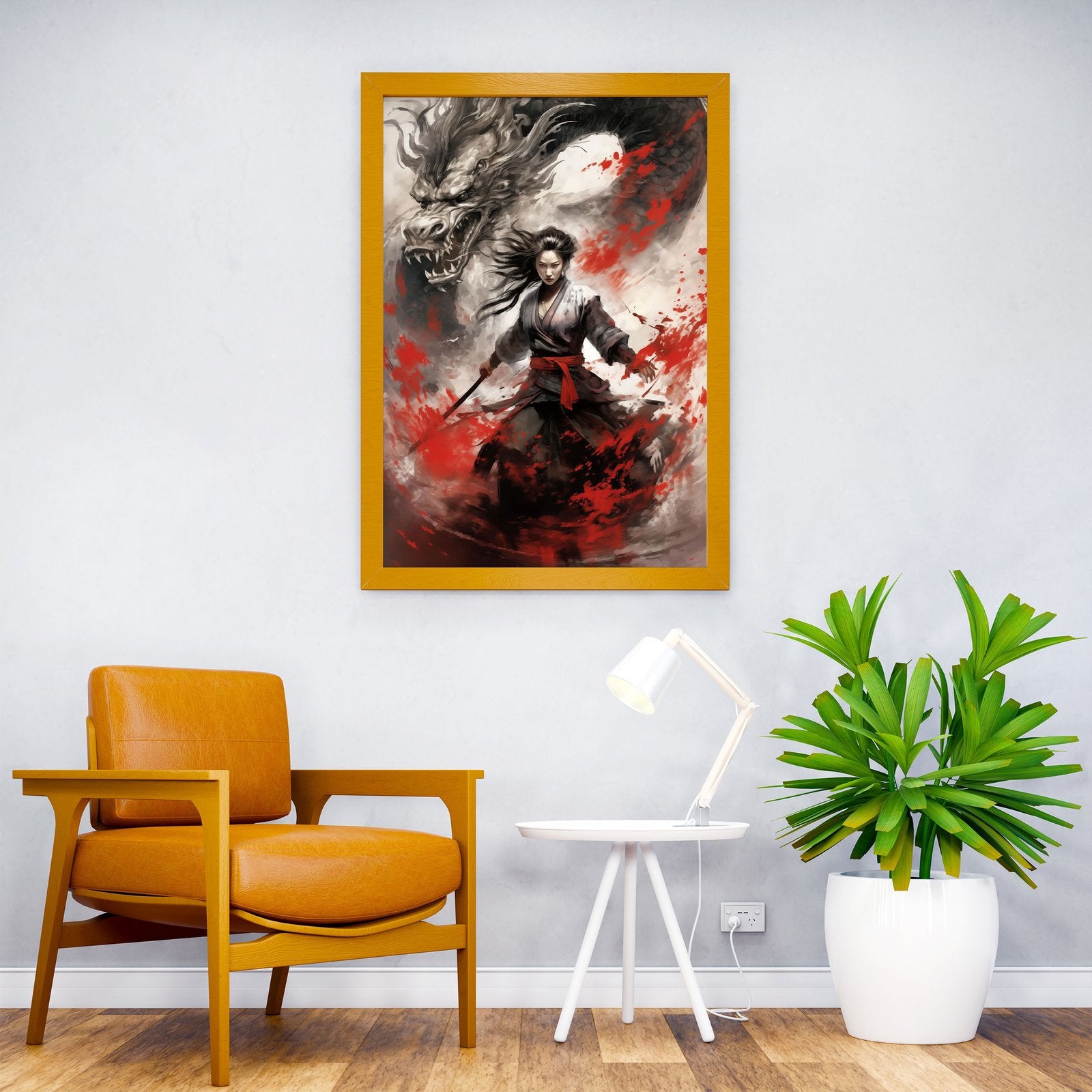 Japanese Dragon Samurai Asian Style Poster | Wall Art for Home & Office | High-Quality Print - High-Quality Visual Display