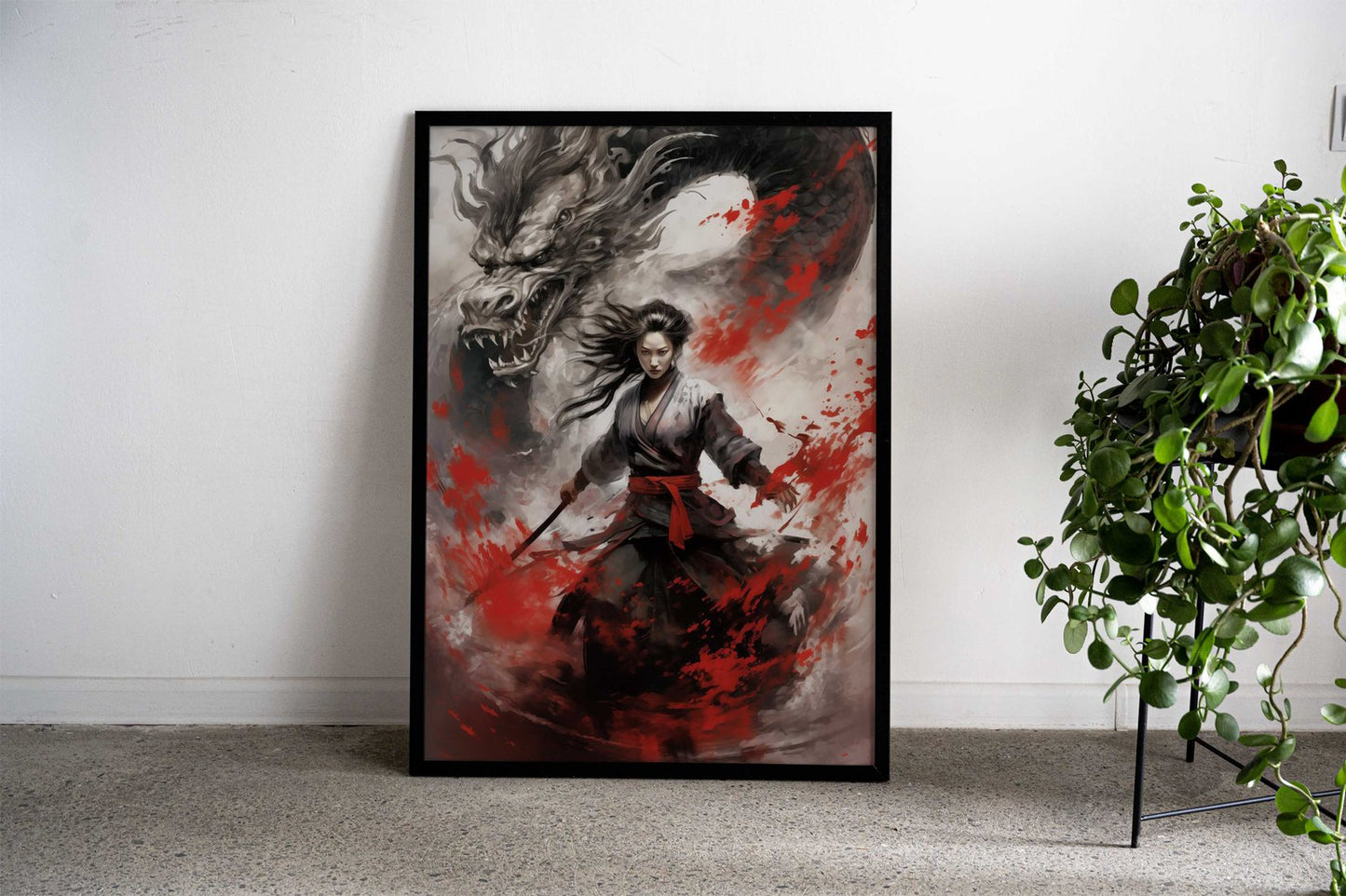 Japanese Dragon Samurai Asian Style Poster | Wall Art for Home & Office | High-Quality Print - High-Quality Visual Display