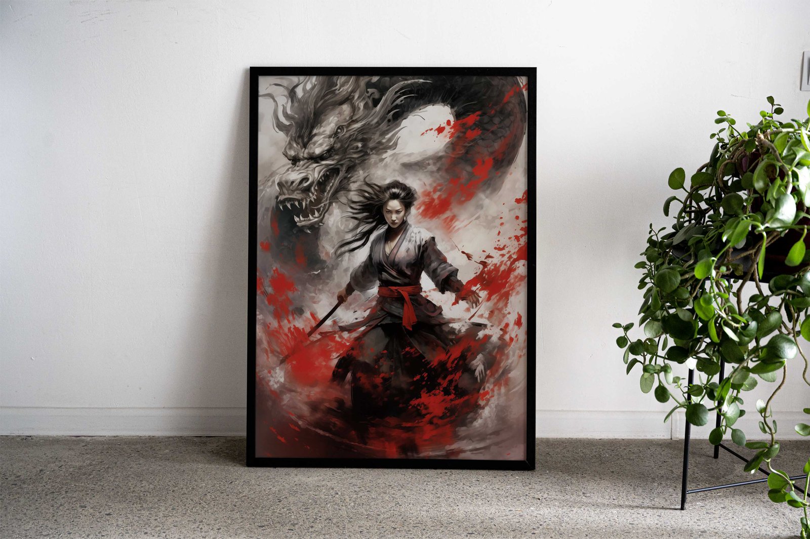 Japanese Dragon Samurai Asian Style Poster | Wall Art for Home & Office | High-Quality Print - High-Quality Visual Display