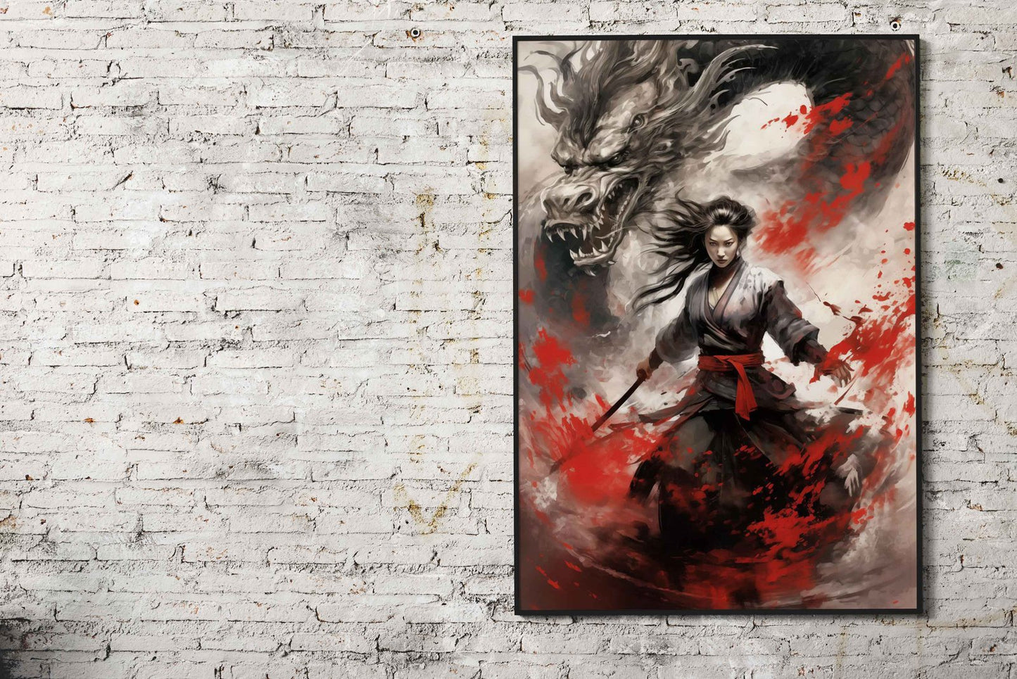 Japanese Dragon Samurai Asian Style Poster | Wall Art for Home & Office | High-Quality Print - High-Quality Visual Display