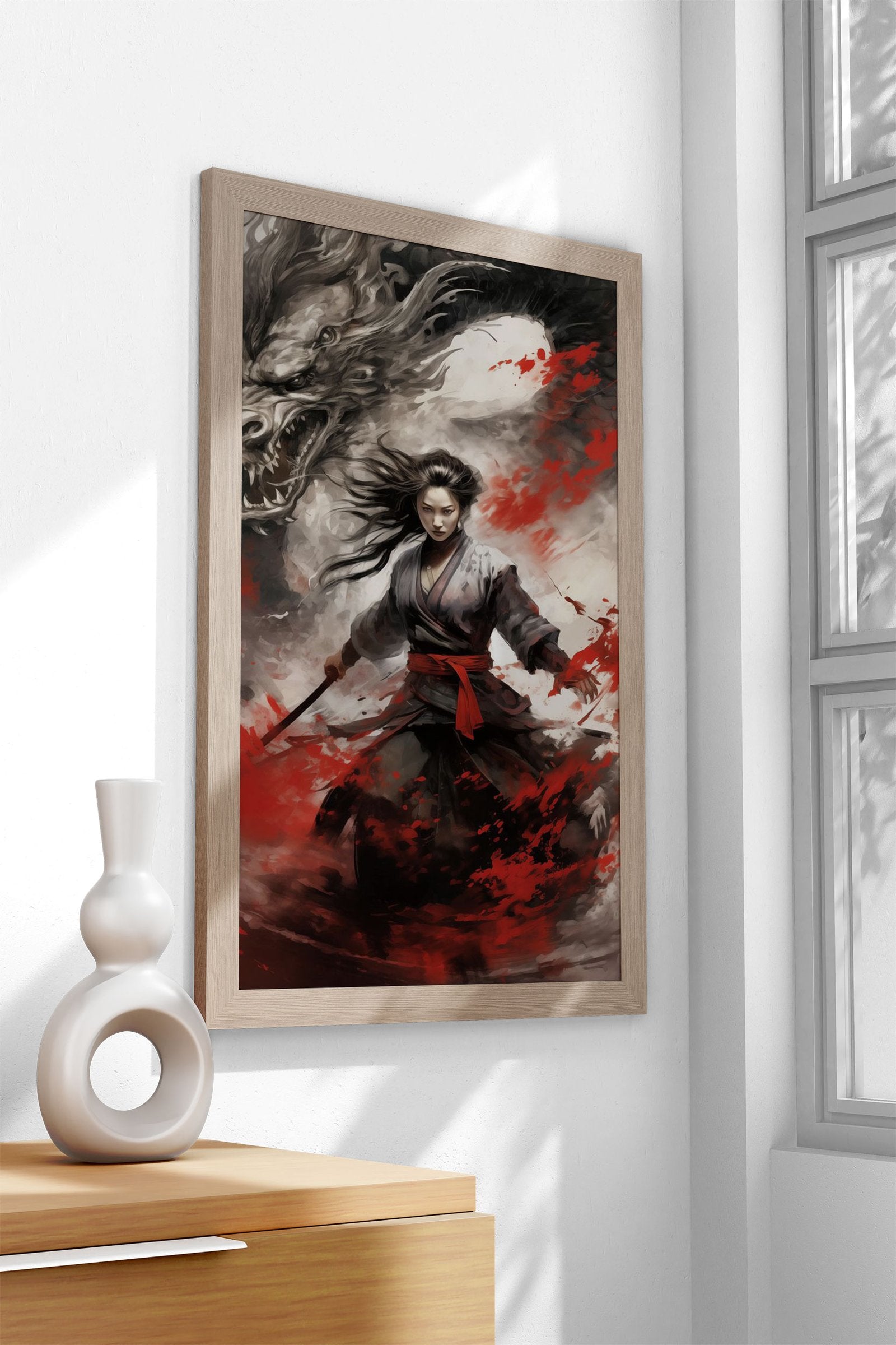 Japanese Dragon Samurai Asian Style Poster | Wall Art for Home & Office | High-Quality Print - High-Quality Visual Display