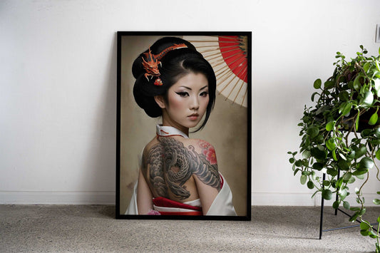 Japanese Dragon Tattoo Asian Style Poster | Wall Art for Home & Office | High-Quality Print - High-Quality Visual Display